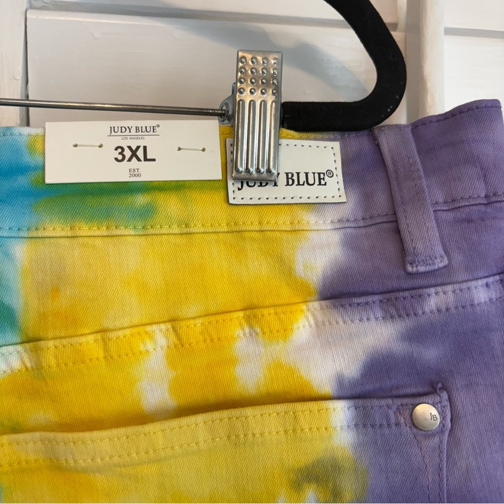 Judy Blue High‎ Waist Tie Dye Denim Shorts Size 3X - Picture 7 of 10